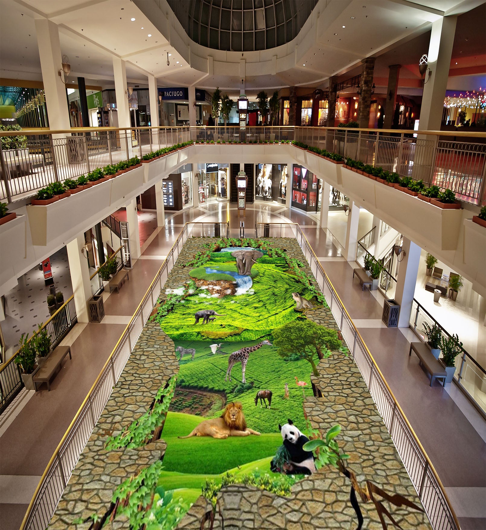 3D Grassland Animals 111 Floor Mural  Self-Adhesive Sticker Bathroom Non-slip Waterproof Flooring Murals