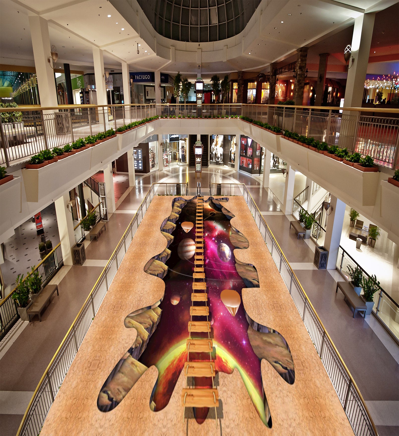 3D Universe Planet 165 Floor Mural  Self-Adhesive Sticker Bathroom Non-slip Waterproof Flooring Murals