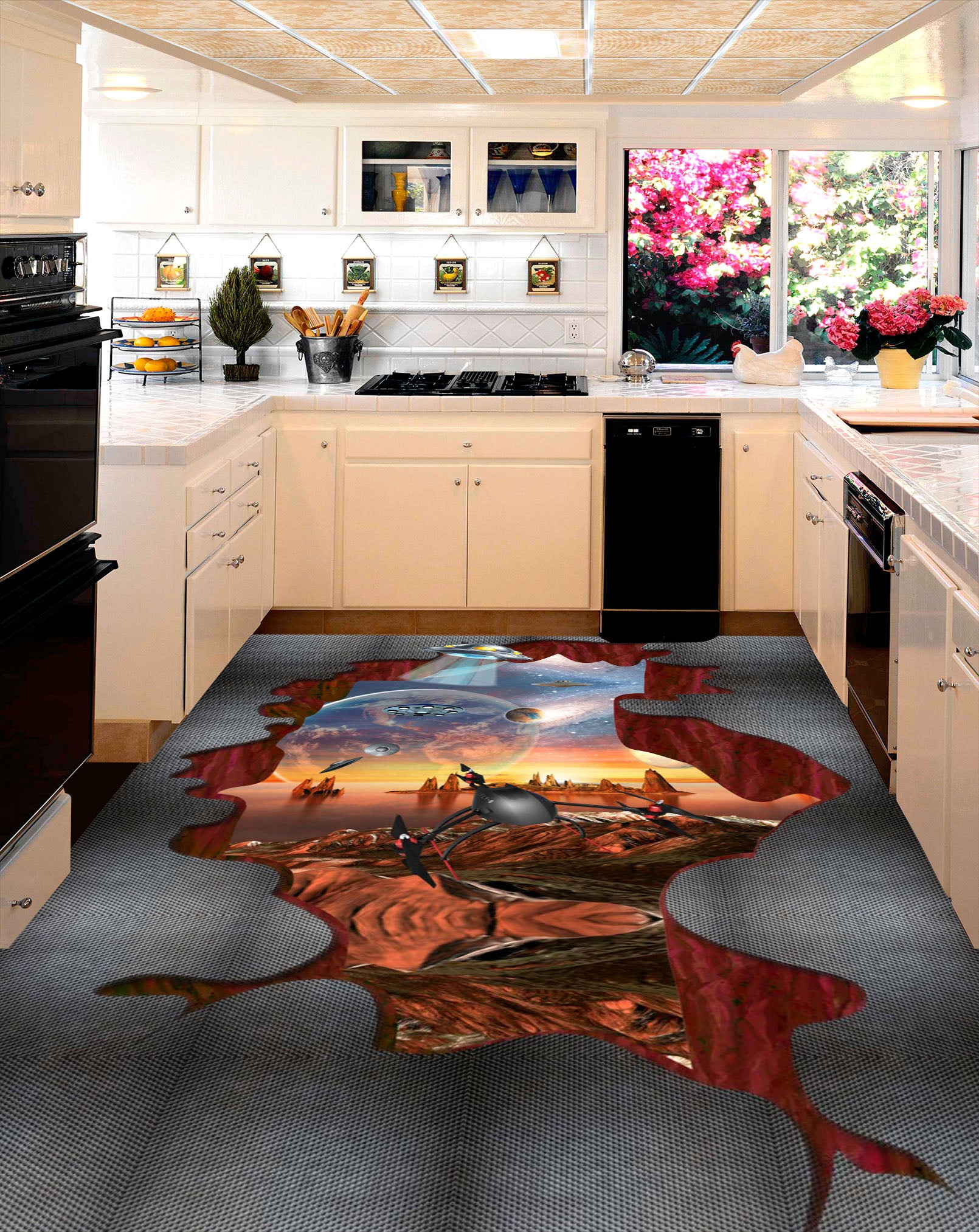 3D Loess Bio 155 Floor Mural  Self-Adhesive Sticker Bathroom Non-slip Waterproof Flooring Murals