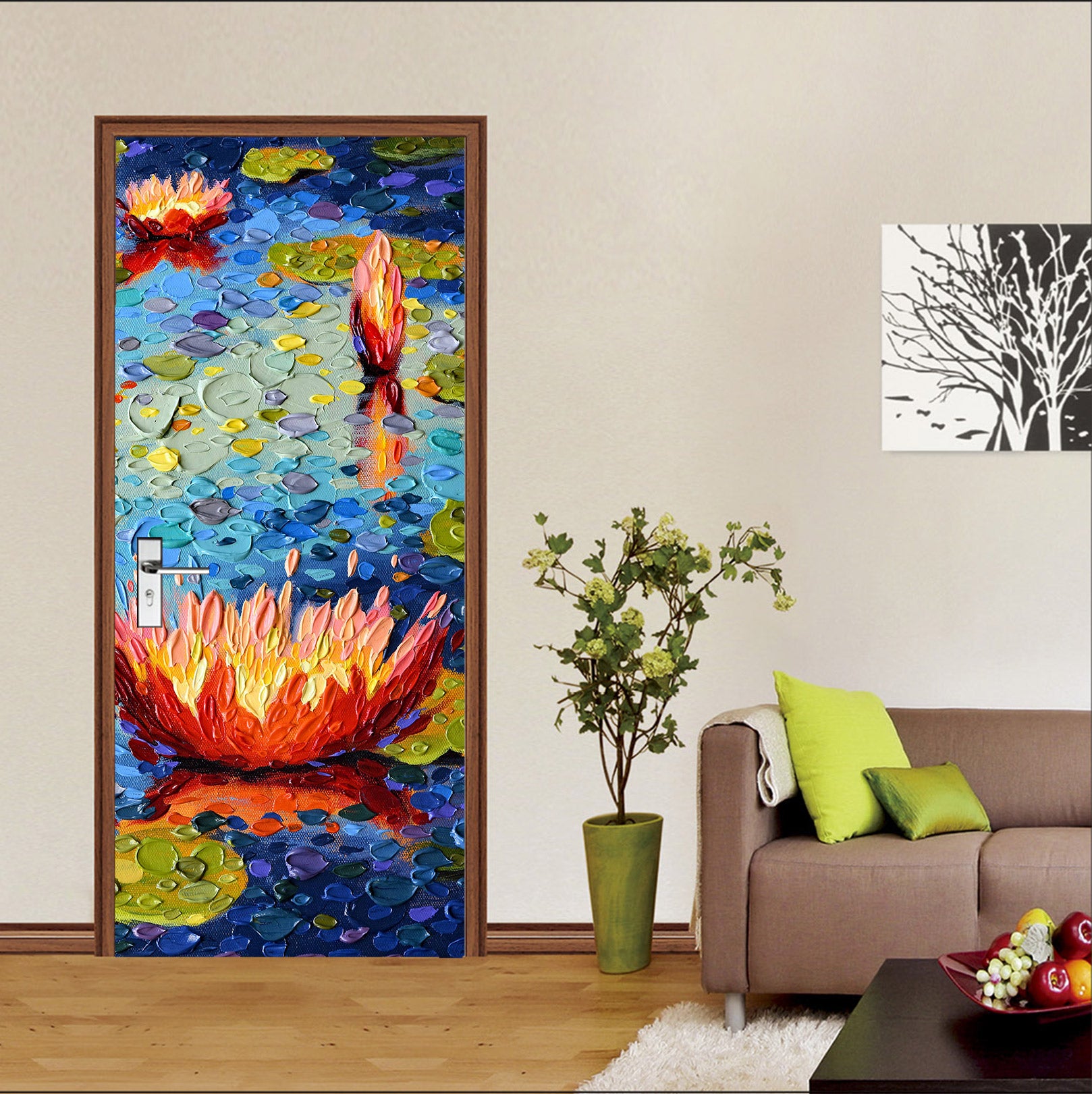 3D Lotus 112212 Dena Tollefson Door Mural