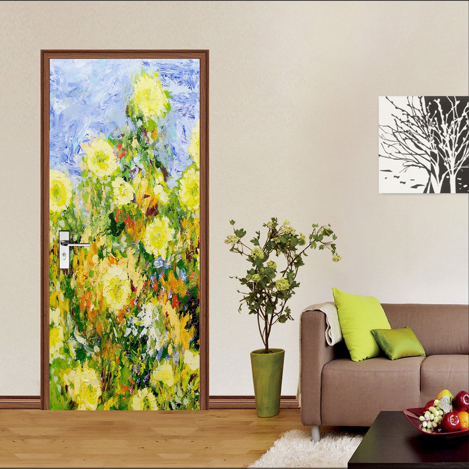 3D Yellow Flowers 93202 Allan P. Friedlander Door Mural