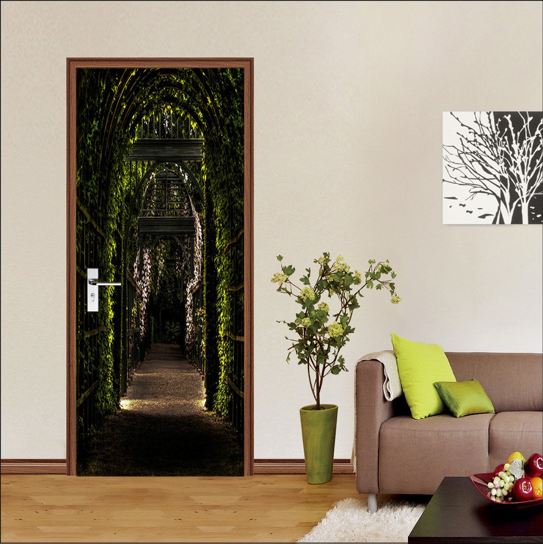 3D vines around the corridor door mural Wallpaper AJ Wallpaper 