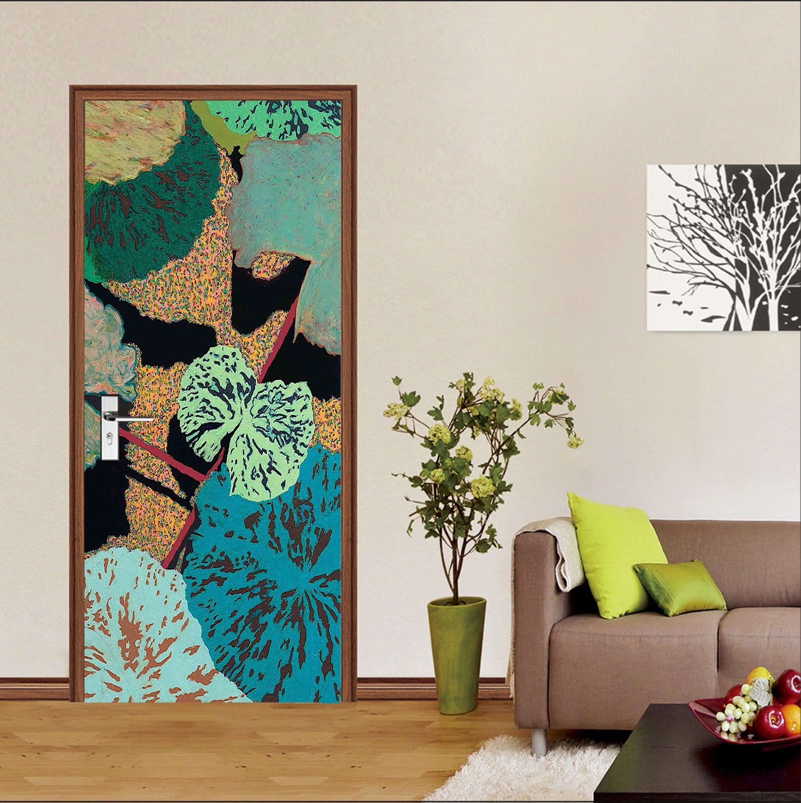 3D Pattern Lotus Leaf 9402 Allan P. Friedlander Door Mural