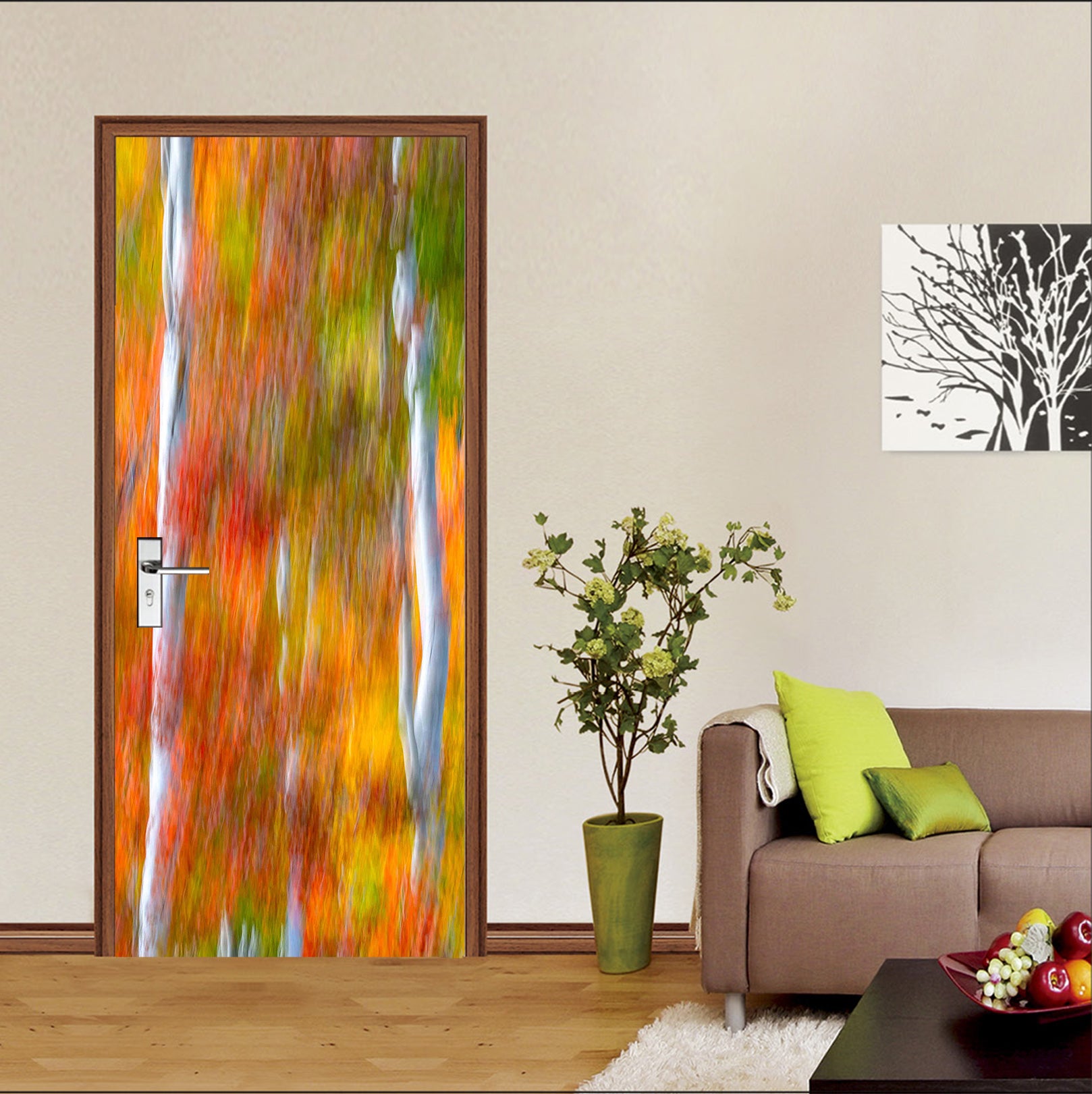 3D Trees Pattern 122101 Marco Carmassi Door Mural