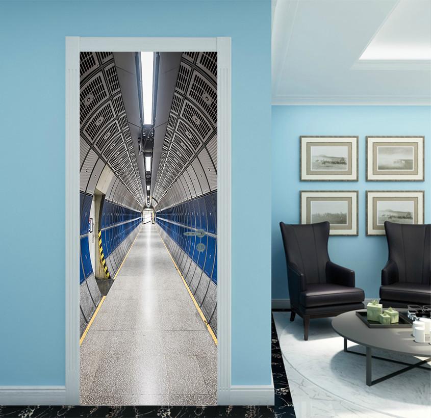 3D tunnel alley road door mural Wallpaper AJ Wallpaper 