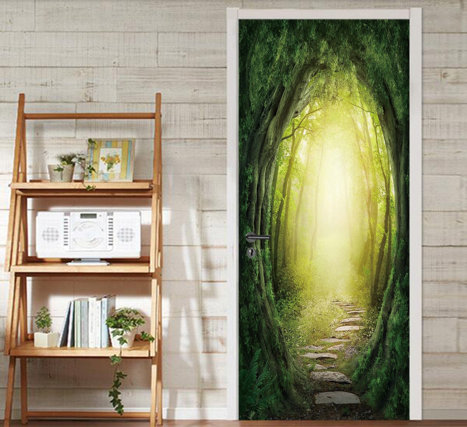 3D Forest Path Sunshine 93 Door Mural Wallpaper AJ Wallpaper 