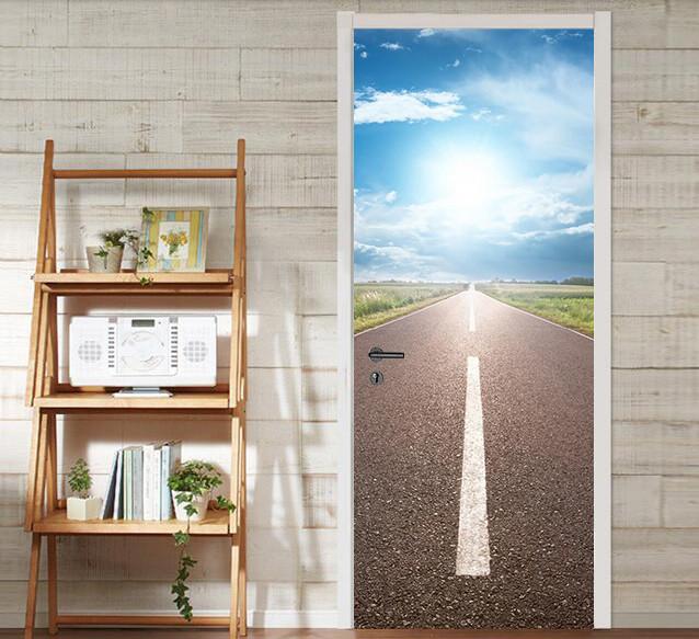 3D Highway Scenery 9 Road Door Mural Wallpaper AJ Wallpaper 