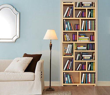 3D bookcase storage consolidation door mural Wallpaper AJ Wallpaper 