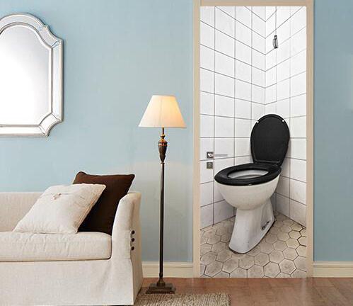 3D toilet water closet toilet door mural Wallpaper AJ Wallpaper 