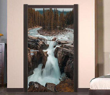 3D river Island the tree door mural Wallpaper AJ Wallpaper 