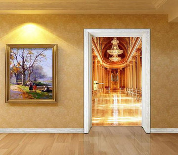 3D golden top church door mural Wallpaper AJ Wallpaper 