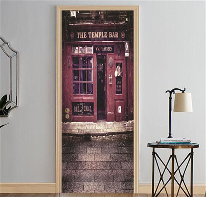 3D temple bar door mural Wallpaper AJ Wallpaper 