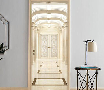 3D corridor through the arch door mural Wallpaper AJ Wallpaper 
