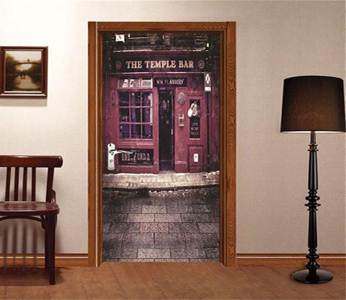 3D temple bar door mural Wallpaper AJ Wallpaper 