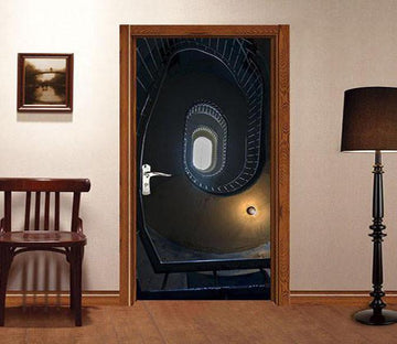 3D revolving stairs door mural Wallpaper AJ Wallpaper 