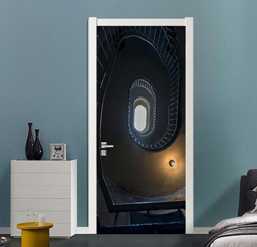 3D stairs door mural Wallpaper AJ Wallpaper 