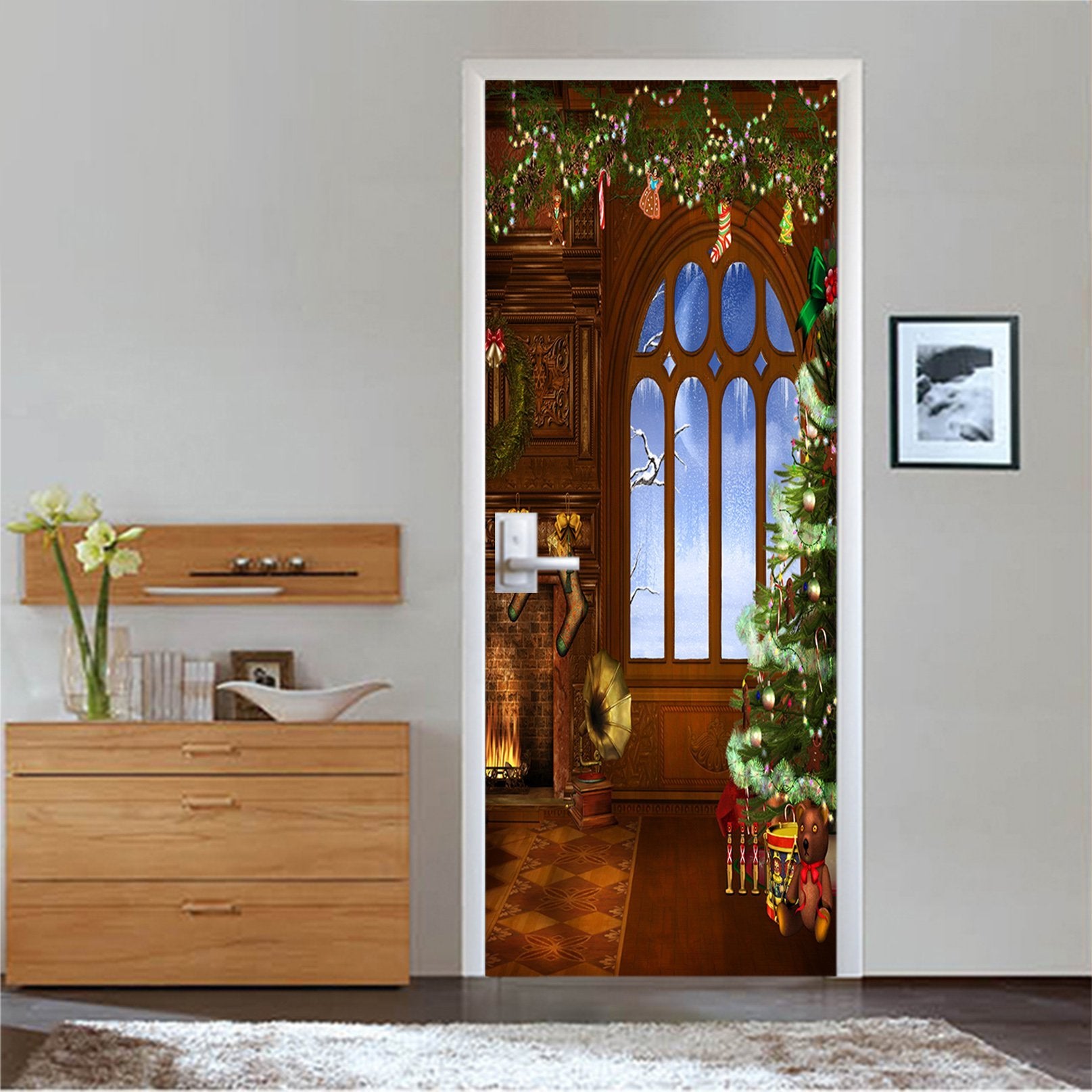 3D Wonderful Christmas Xmas 7 Door Mural Wallpaper AJ Wallpaper 