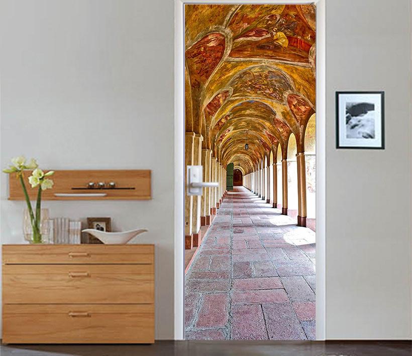 3D arc arch classical corridor door mural Wallpaper AJ Wallpaper 