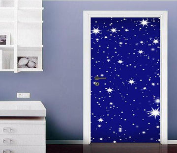 3D shing stars sky pattern door mural Wallpaper AJ Wallpaper 