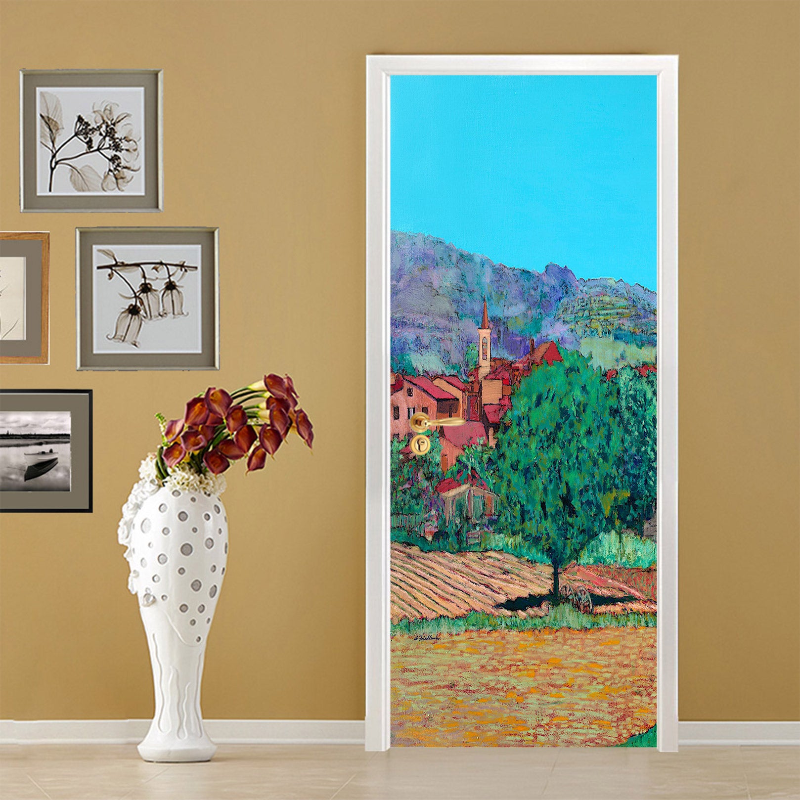 3D Field Trees Houses 9416 Allan P. Friedlander Door Mural