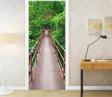 3D green Bridge door mural Wallpaper AJ Wallpaper 
