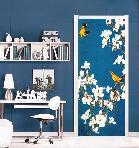 3D flowering branches The bird door mural Wallpaper AJ Wallpaper 