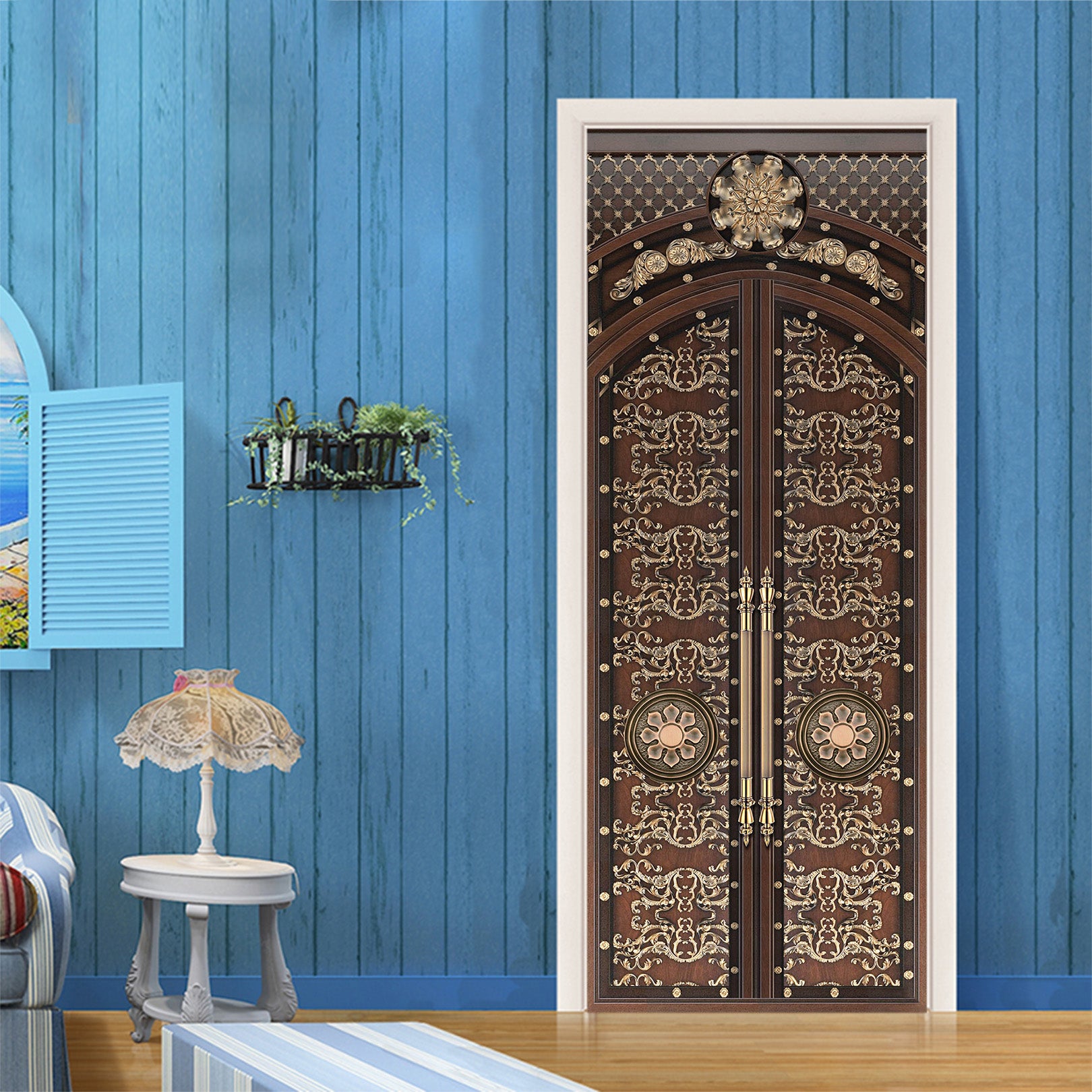 3D Retro Bronze Door 046 Door Mural