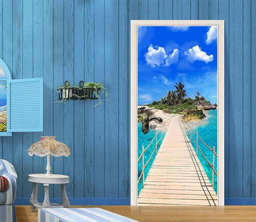 3D Islands in the sea door mural Wallpaper AJ Wallpaper 
