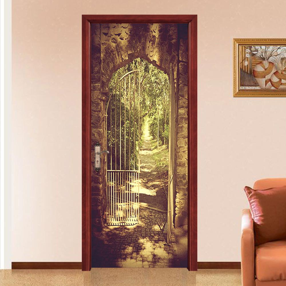 3D path through the woods arch door mural Wallpaper AJ Wallpaper 
