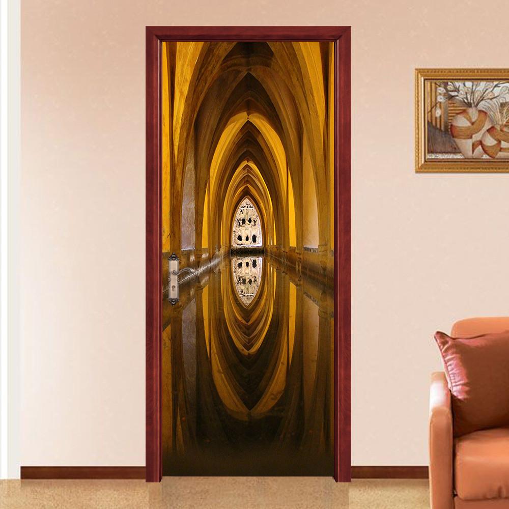 3D gooden corridor door mural Wallpaper AJ Wallpaper 