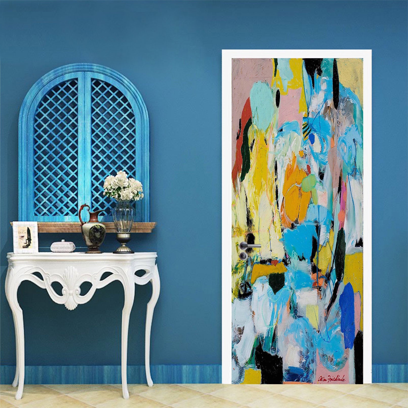3D Colorful Paint Pattern 9348 Allan P. Friedlander Door Mural