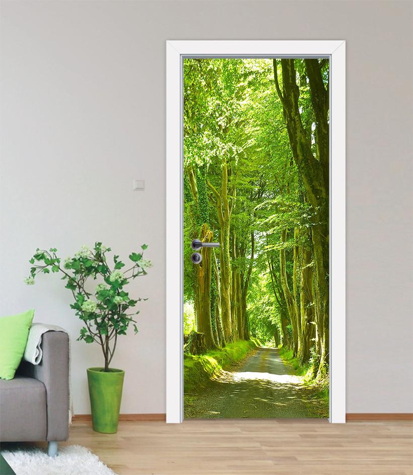 3D sunny woods door mural Wallpaper AJ Wallpaper 