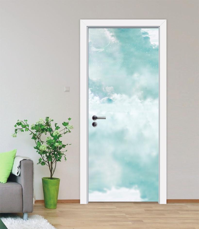 3D heaven of clouds painting door mural Wallpaper AJ Wallpaper 