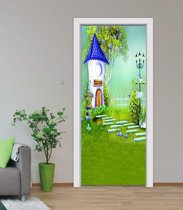 3D castle forest painting door mural Wallpaper AJ Wallpaper 