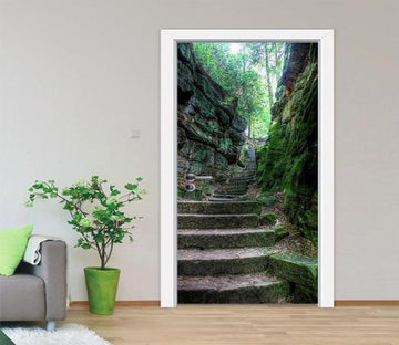 3D Mountains Steep Stairs 112 door mural Wallpaper AJ Wallpaper 