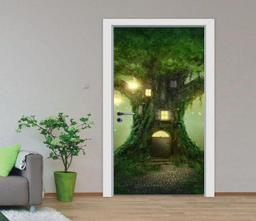 3D house the tree forest door mural Wallpaper AJ Wallpaper 