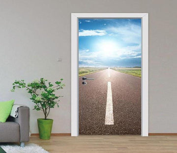 3D Highway Scenery 9 Road Door Mural Wallpaper AJ Wallpaper 
