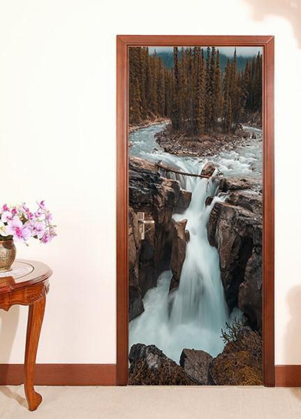 3D river Island the tree door mural Wallpaper AJ Wallpaper 