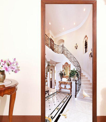3D dresser stairs handrail ceramic tile door mural Wallpaper AJ Wallpaper 