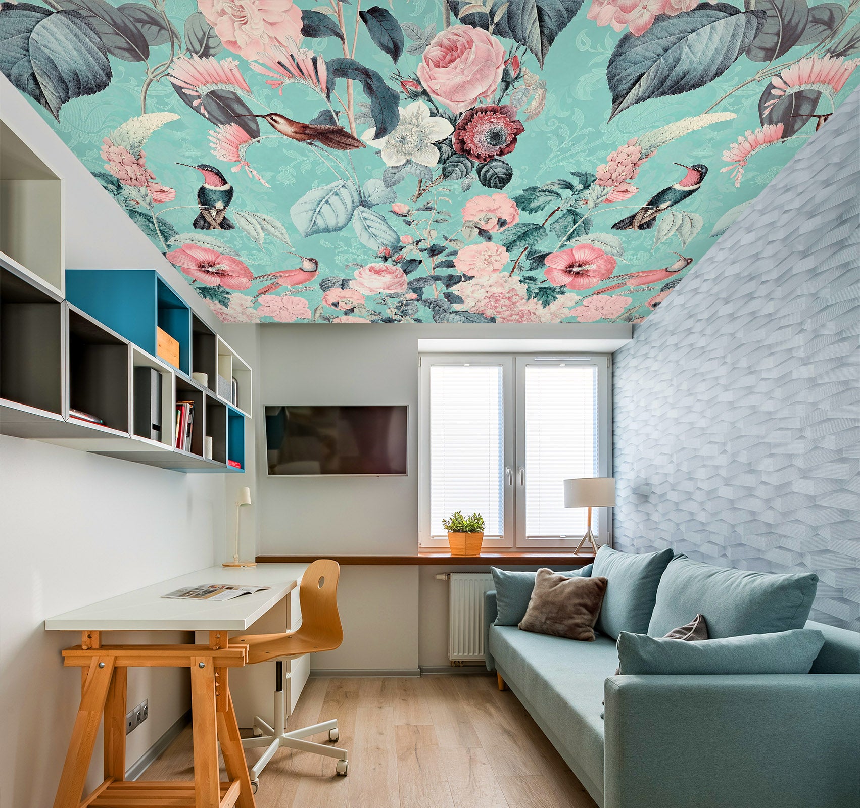 3D Pink Flower 5255 Andrea Haase Ceiling Wallpaper Murals