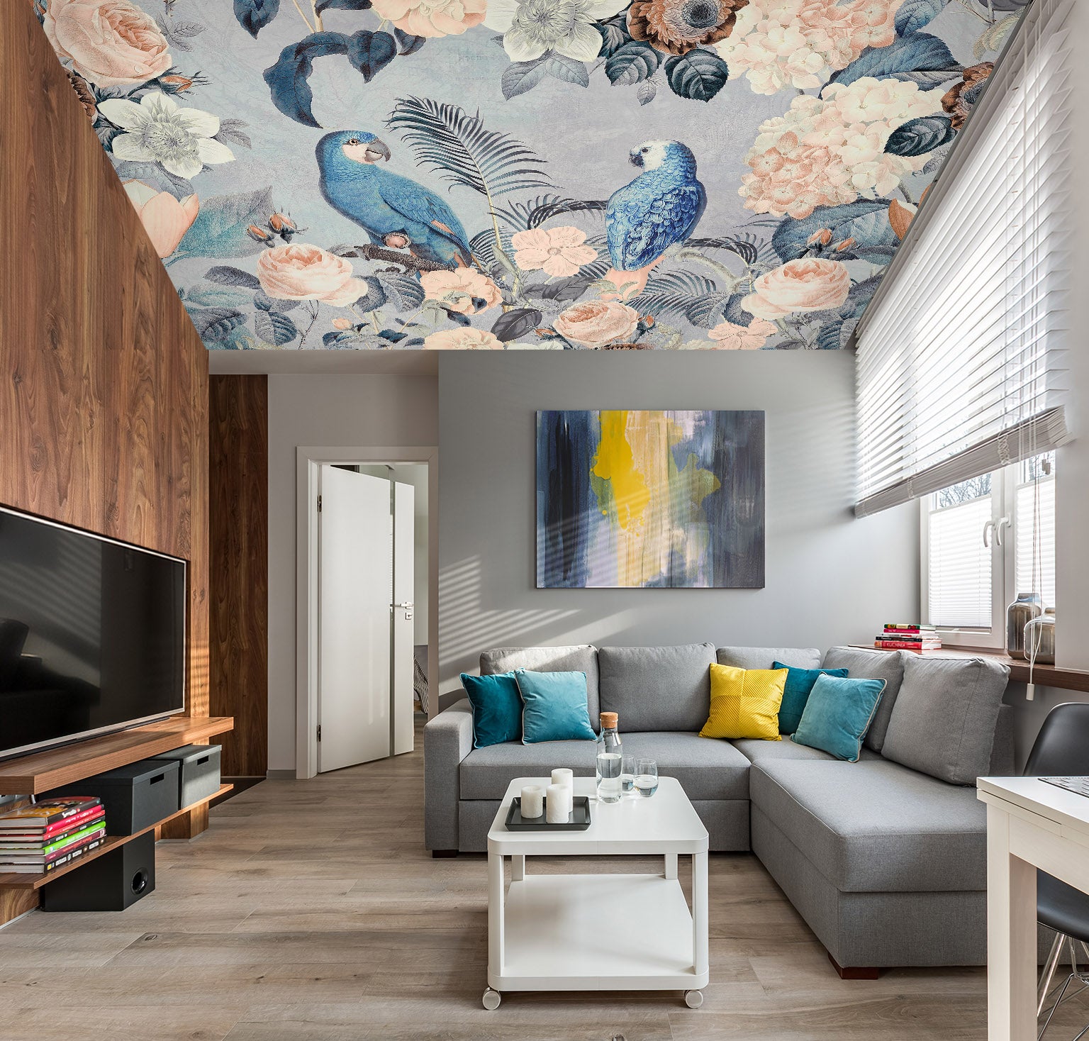3D Blue Parrot 5260 Andrea Haase Ceiling Wallpaper Murals
