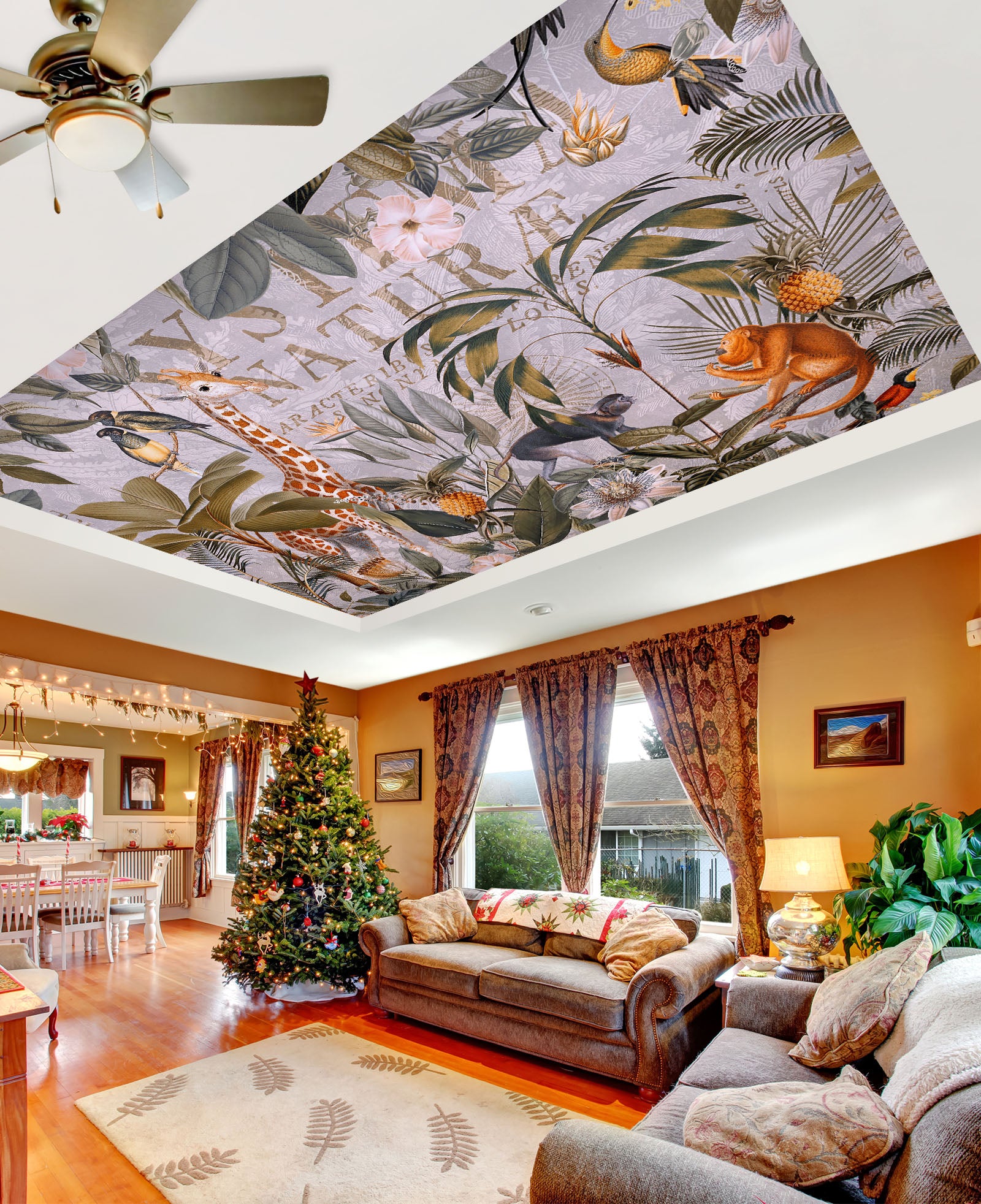 3D Tropical Leaves 5269 Andrea Haase Ceiling Wallpaper Murals