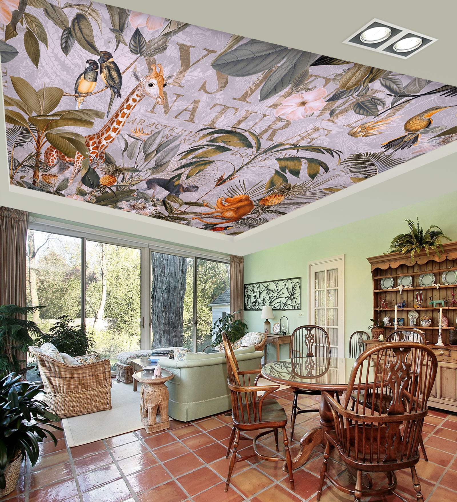 3D Tropical Leaves 5269 Andrea Haase Ceiling Wallpaper Murals