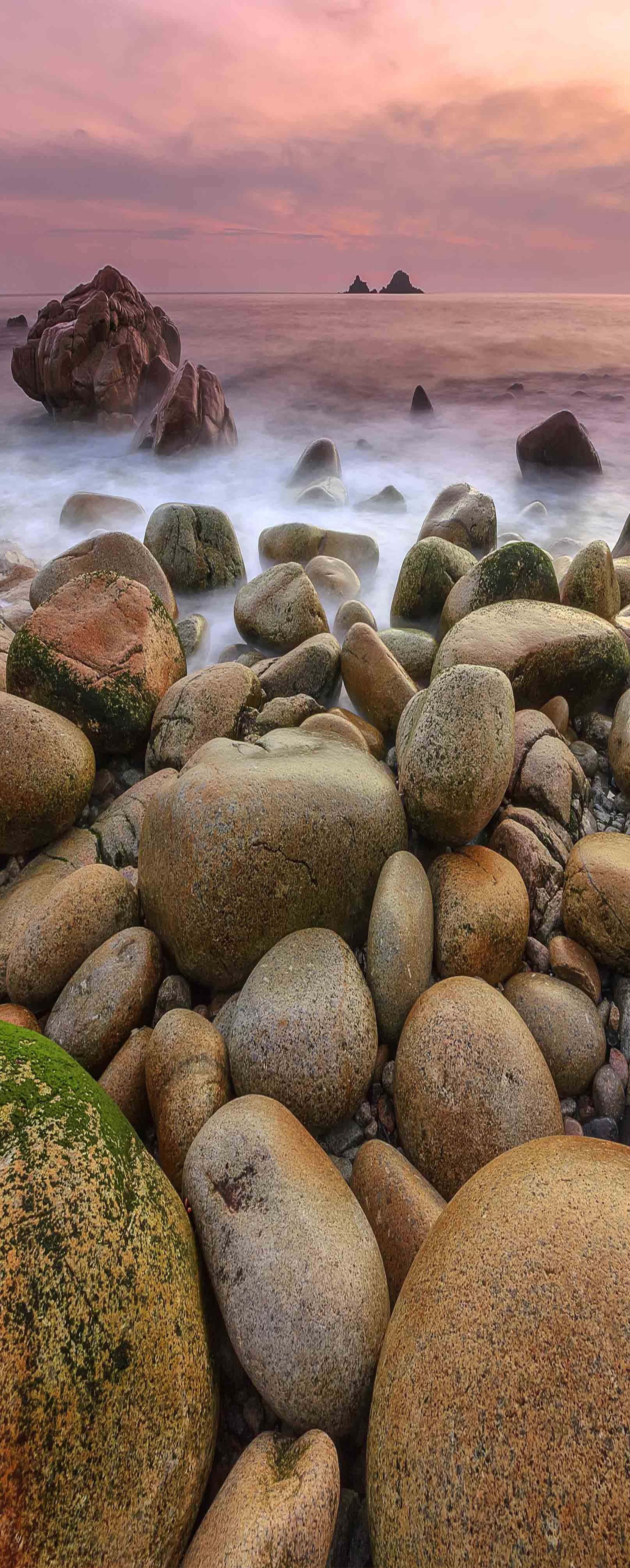 3D Misty Sea Stones 1116 Stair Risers Wallpaper AJ Wallpaper 