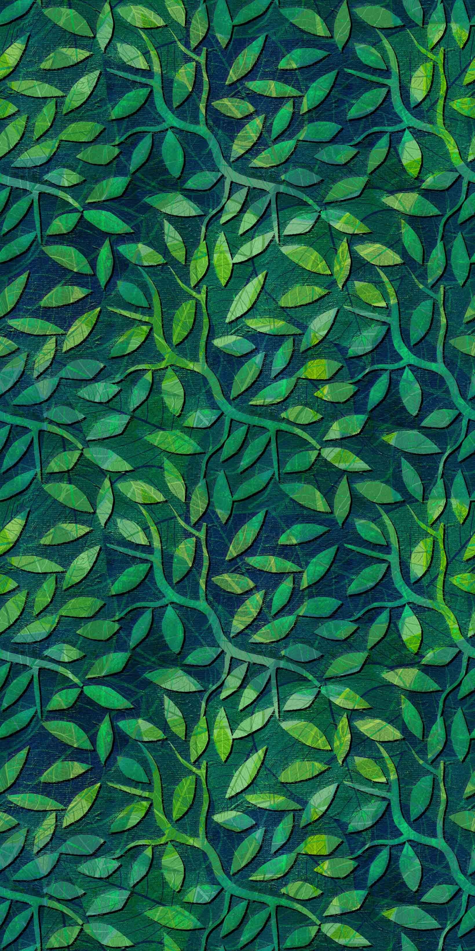 3D Green Leaves Pattern 1130 Stair Risers Wallpaper AJ Wallpaper 
