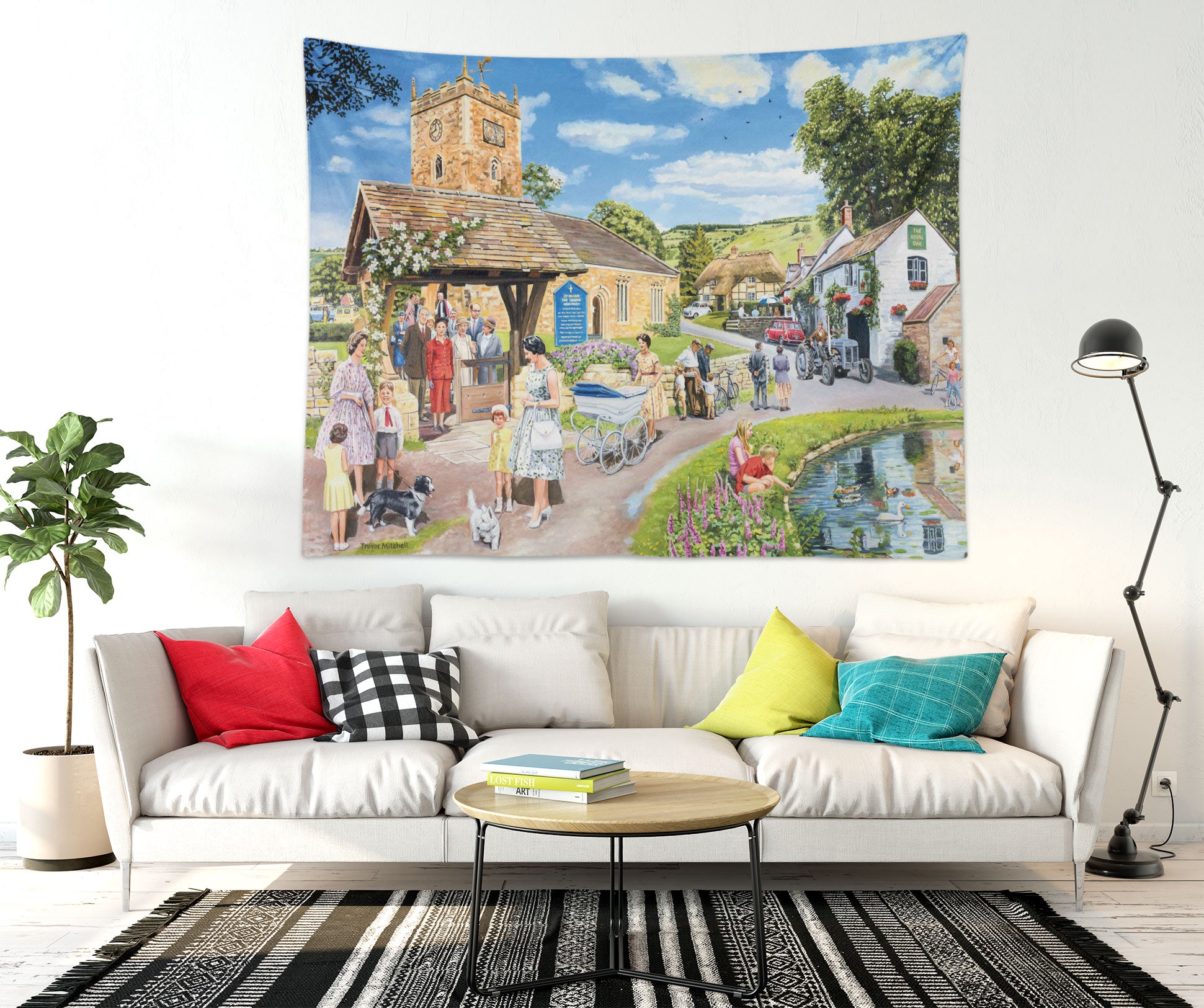 3D Village Town 11285 Trevor Mitchell Tapestry Hanging Cloth Hang