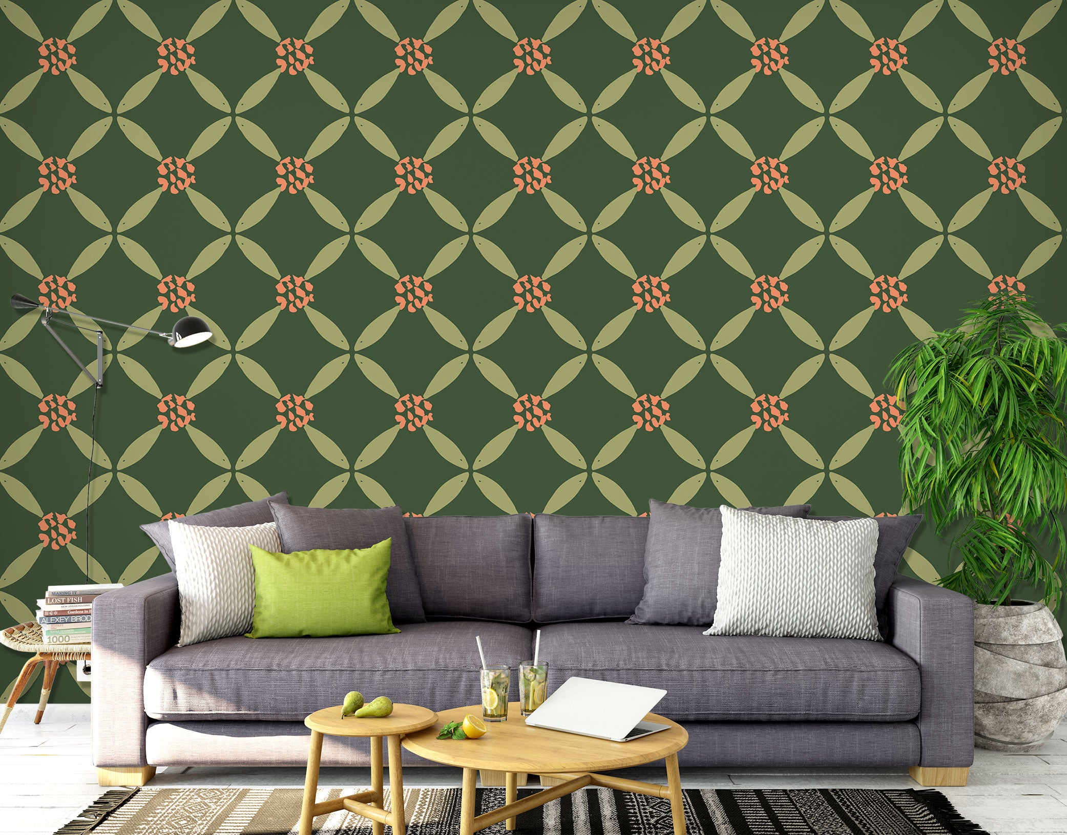 3D Green Pattern 12041 Kashmira Jayaprakash Wall Mural Wall Murals