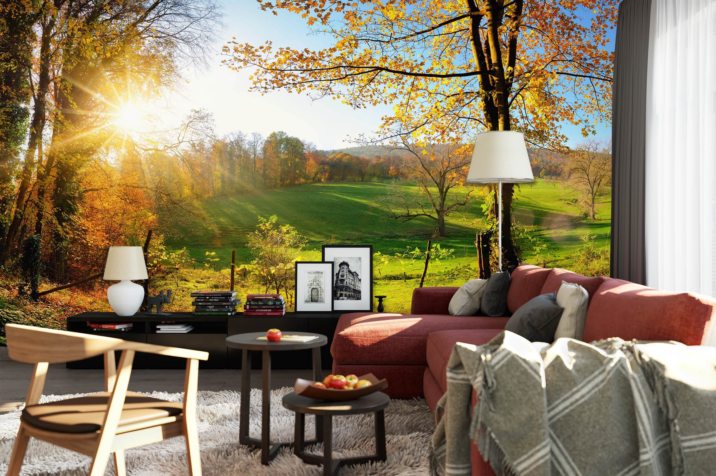 3D Yellow Autumn 1462 Wall Murals