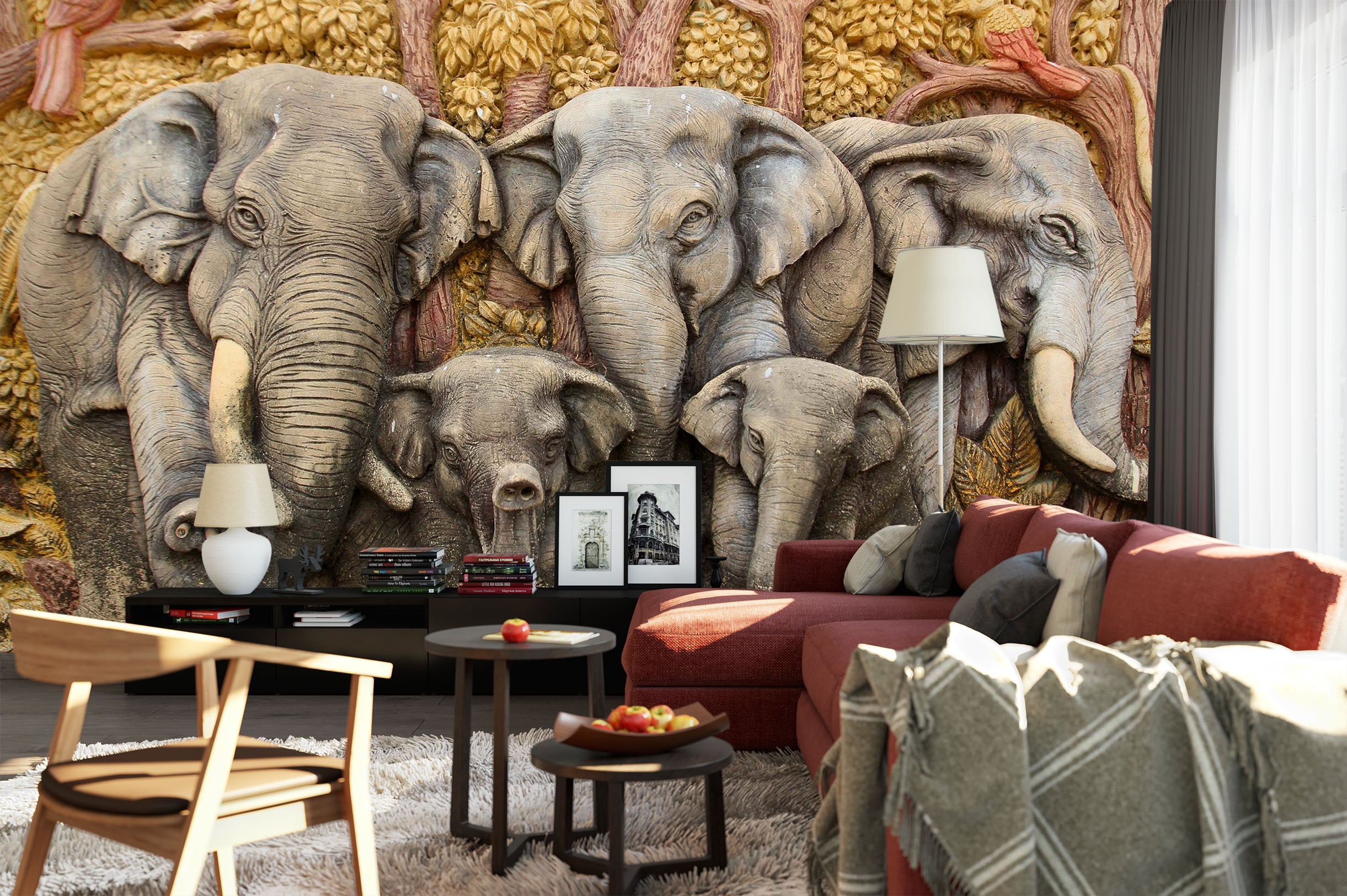3D Elephant Statue 1481 Wall Murals