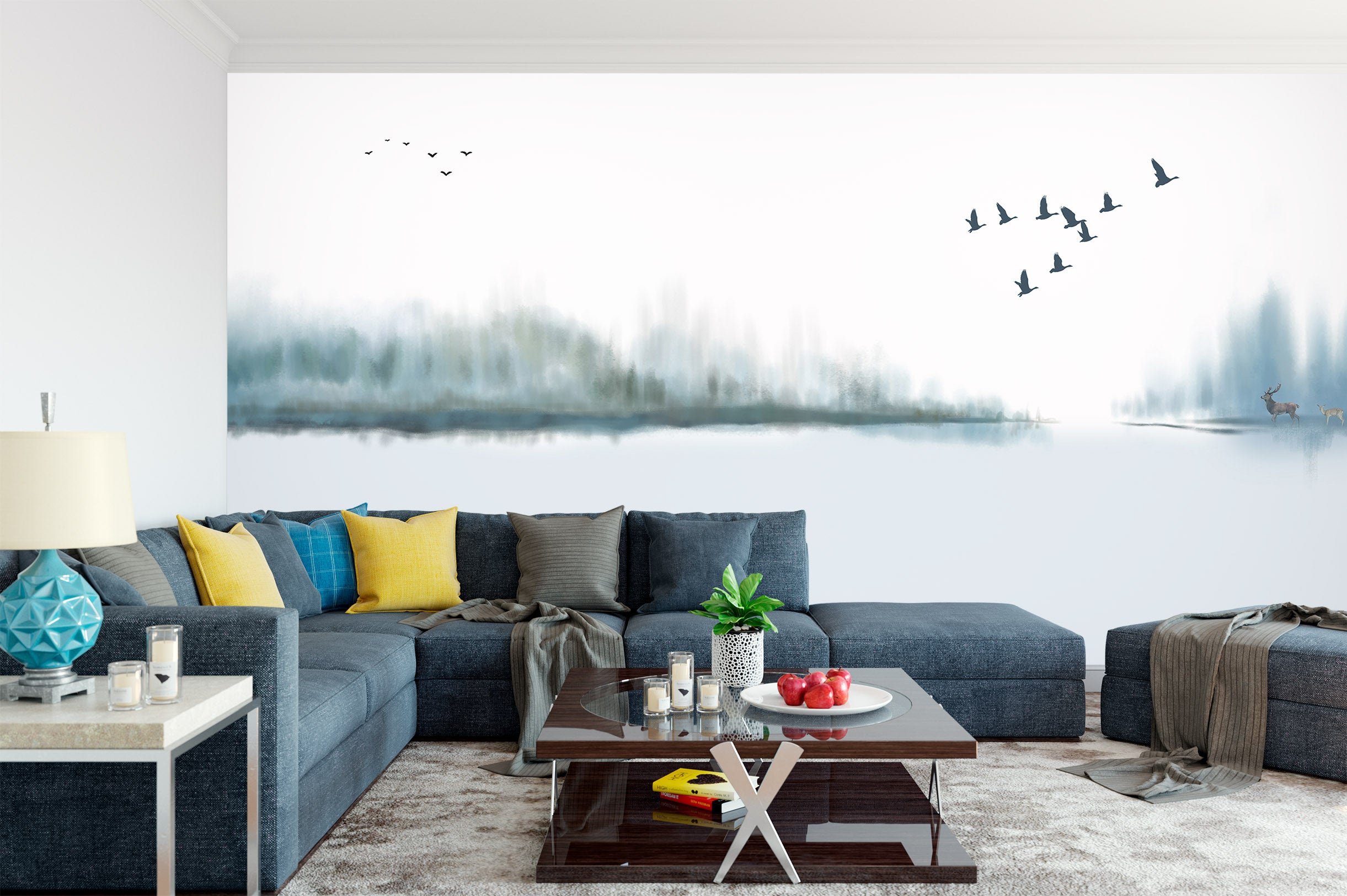 3D River Birds 1426 Wall Murals